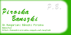 piroska banszki business card