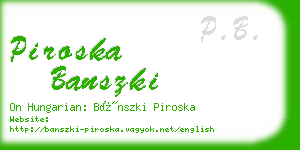 piroska banszki business card